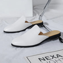 Men Half Breathable Leather Mules