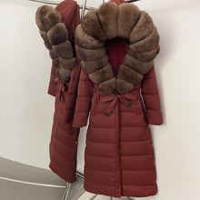 Real Fox Fur Collar Puffer Jacket Duck Down Thuck Coat For Women