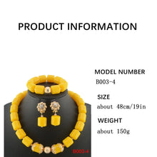 Nigeria Wedding Jewelry Set Imitation Coral Beads Golden Pendant Necklace for Women Resin Material African Bride Accessorise