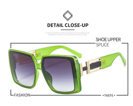 Fashion Brand Square Sunglasses For Woman Luxury Oversized Gradient Shades Sun Glasses Female Elegant Green Big Frame Eyewear