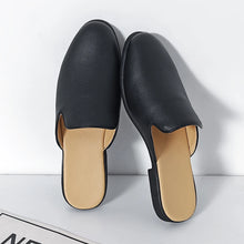 Men Half Breathable Leather Mules