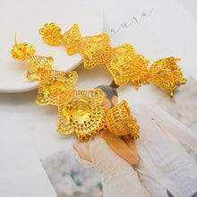 African women's long gold-plated earrings with Middle Eastern earrings