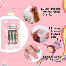 24Pcs/Set Kids Candy Flower Cute Fake Nails Detachable Full Cover False Nails Press On Nails Children Girls Nail Decoration Gift