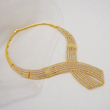 Dubai Gold Plated Jewelry Set Rhinestone Luxury Necklace Wedding Accessories Accessories