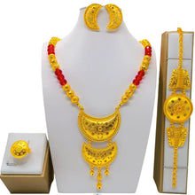 New Bridal Jewelry Set Dubai Necklace Earrings For Women Wedding 24k Gold Plated African Jwellery Bridesmaid Party Gift