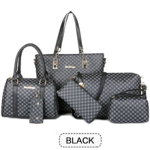 KISMIS 6PCS Printed Handbag Large Capacity Tote Bag Commuter Bag Single Shoulder Slanting Cross Bag Mother Bag