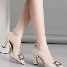 Shoes for Women 2024 Fashion Buckle Strap Women's High Heels Sexy Elegant Pointed Toe Thin Heels Diamond Hot Sale Ladies Shoes