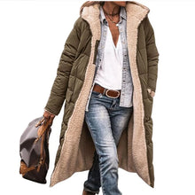 Winter Hooded Quilted Women's Solid Reversible Long Sleeve Thick