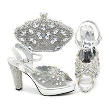 New Pumps for Women Designer Peep-Toe Luxury Wedding Hollowed Out Design Bag and Shoes Matching Set Shoes for Bride Wedding