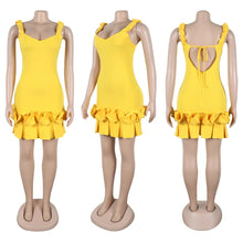 Elegant Tight Corset Ruffle Mini Dress for Women's Fashion New Style Suspender Sleeveless Backless A-line Club Party Sexy Dress