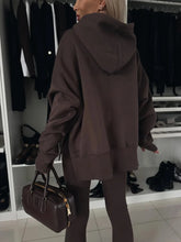 2024 Autumn and winter new casual loose solid color printed hoodie set home clothing 2-piece pantsuit women's clothes