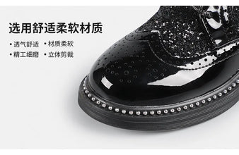 Boys Hollow Out silver Shoes Leather for Kids Party Wedding Dance Shoe Dress Toddler Fashion Children Shoes Flat Golden Autumn
