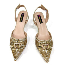 2025 Nigerian Women's Party Shoes and Bags Medium Heel Pointed Toe Elegant Party Footwear With Matching Color Handbag for Women