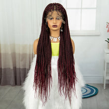 Synthetic Braided Wig Synthetic Hair Lace Front Wigs Box Braided Wigs for Black Women 36 Inches Micro Braids Wigs with Baby Hair