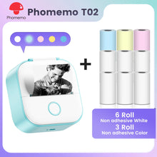 Phomemo T02 Pocket Printer Mini Portable Label Maker Self-adhesive Sticker mini impresora portatil impresora etiqueta adhesivas