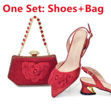 Ladies Shoe and Bag Set Latest Designers Luxury Italian Party Shoes and Bag Set for Women Rhinestone Wedding Bride Shoes Woman