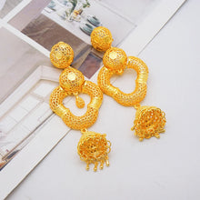 Bohemia Long Tassels Earrings African Dubai Gold Color Drop Earrings For Women Pendant Stud Earrings Wedding Jewellery Gifts