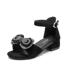 Girls' Sandals Summer New High Heel Soft-soled Princess Shoes Fashion Bow Roman Sandals Open Toe Children's Shoes J279