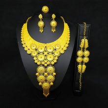 hot selling necklaces earrings bracelets ring jewelry sets four-piece Dubai African bride wedding accessories