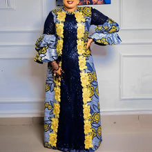 VONDA Bohemian Vestidos 2024 Women Casual Flared Long Sleeve Maxi Dresses Round Neck Loose Print Sundress Ruffles Pleated Robes