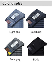 Wthinlee New Business Men's Jeans Casual Straight Stretch Fashion Classic Blue Black Work Denim Trousers Male Brand Clothing
