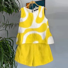 ZANZEA 2025 Summer Printed Tanks Short Suit Women 2PCS Short Sets Holiday Stitching Pleats Outfits Casual Loose Matching Sets