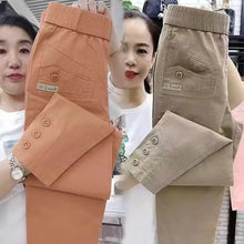New 2024 Korean Women's pants Autumn High Waist Cotton Hemp Casual Slim High Waist Pants Female Loose Harun pants Ladies Trouser