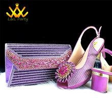 2025 Special New Arrivals Italian Women Shoes and Bag to Match in Green Color with Platform Shinning Crystal Sandal for Wedding