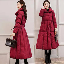 Women's Single Breasted Long Down Winter Jackets