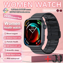 2025 AI Diagnosis NFC Smart Watch Women 1.85 inch AMOLED Blood pressure Heart Rate Temperature BT call Smartwatches Men For IOS