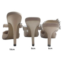 Women's High HeelsTemperament Baotou Silk Wheat Ear Rhinestones Muller Semi-Trailer Pump Pointed Stiletto Sandals