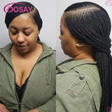 Synthetic Box Side Part Braided Wigs For Black Women Cornrow Braids Lace Wigs Full Lace Front Wig Braid African Hair Braided Wig