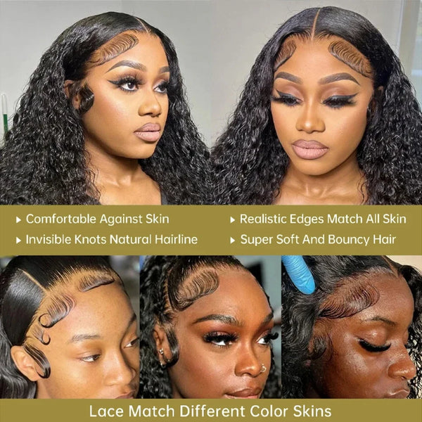 Wear And Go Best Water Wave 13x4 HD Lace Frontal Wig Wet Glueless Deep Water Cheap Wigs On Clearance Sale Human Hair 180% Wig