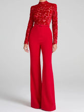 2025 Sashes Patchwork Fashion Jumpsuits, Women Spring Autumn Hollow Out Chic Playsuits, New Long Sleeve Simple Ladies Bodysuits