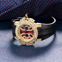 MISSFOX New Red Quartz Watch For Men Luxury Hip Hop Streetwear Clock Waterproof watches AAA Quartz Men's Wristwatches