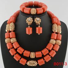 Traditional Nigerian Wedding Artificial Coral Beads Bridal Jewelry Sets African Beads Jewelry Necklace Set