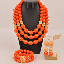 artifical coral beads nigerian jewelry sets for woman weddings