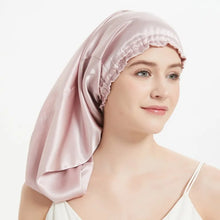 100% Mulberry Silk Sleep Cap for Long Hair Bonnet with Soft Elastic Band for Woman Hair Care