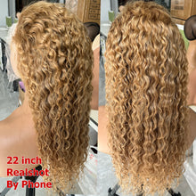 Honey Blonde Water Wave 4x4 Lace Front Wig 100% Human Hair Wigs for Women 13x4 Pre-Plucked Transparent Lace Remy Hair Bobbi