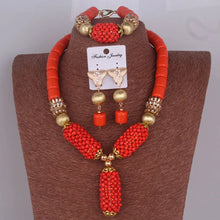 Dudo Orange Balls Artificial Coral Necklace African Beads Jewelry Sets Women Necklace Earrings Bracelet