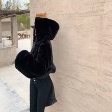 Women's Winter Fabulous Fluffy Hooded Fur Jacket