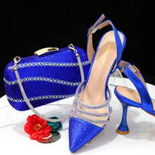 Venus Chan Shoes for Women 2023 Pointed Toe Black Heels Rhinestone Chain Party Sandals Italian Shoes and Bags Matching Set 2023