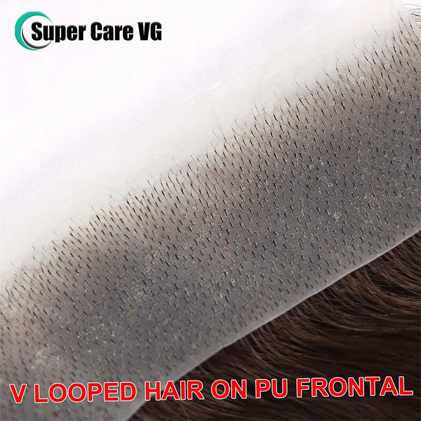 16x2cm Human Hair Toupee Men Forehead Hairpiece Patch Hairline Invisible Seamless Ultra Thin Skin PU Men's Capillary Prosthesis