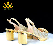 2025 Special New Arrivals Italian Women Shoes and Bag to Match in Green Color with Platform Shinning Crystal Sandal for Wedding