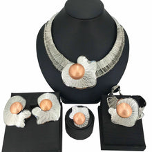 Fashion Dubai Gold-Plated Jewelry Set Simple Style African Necklace All Copper Material Hollow Surround Jewelry FHK15529