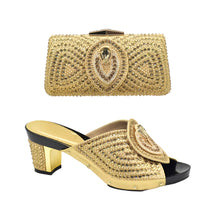 Italian Ladies Shoes and Bags To Match Set Decorated with Rhinestone Plus Size Shoes Women Heel Women Shoes and Bag Set In Italy