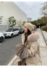 Women's Large Fur Collar Hooded Warm Thick Padded Parka Jacket