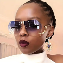 New Fashionable Frameless Sunglasses for Women's Personality Trend Hollow out Mirror Legs Irregular Ocean Lens Glasses UV400