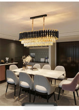 Creative Luxury Crystal Chandelier Rectangular Restaurant Pendant Lights Modern LED Living Room Lamp Lustre Home Elegant Fixture