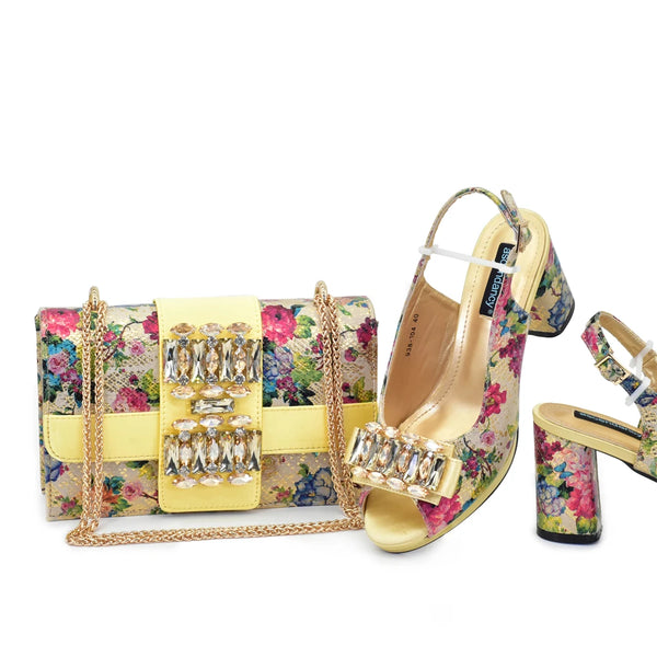 New Arrival Italian Shoes and Bags Matching Set 2025 Wedding Shoes for Women Bride Luxury Full Rhinestone Party Pumps for Ladies